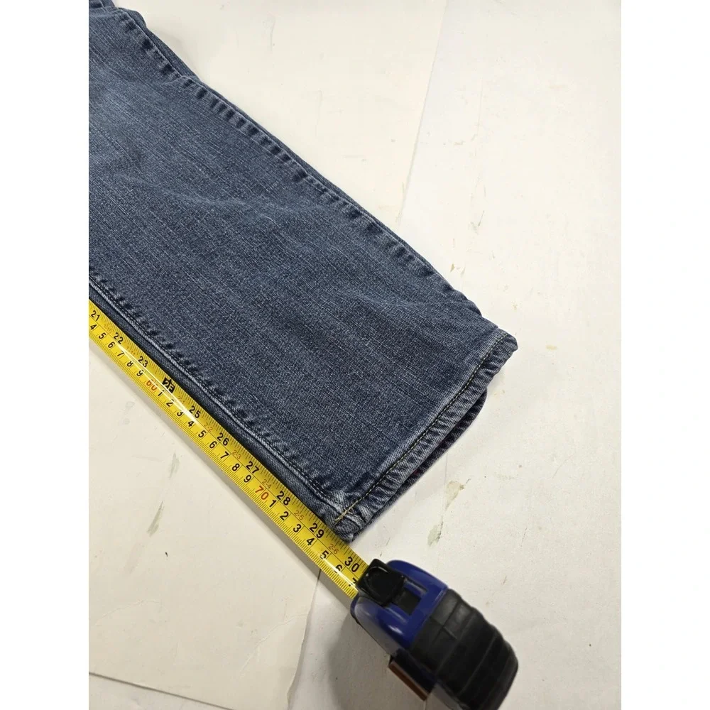 Eddie Bauer Womens Fleece Lined‎ Jeans 14 Dark Wash Winter Warm Straight Leg